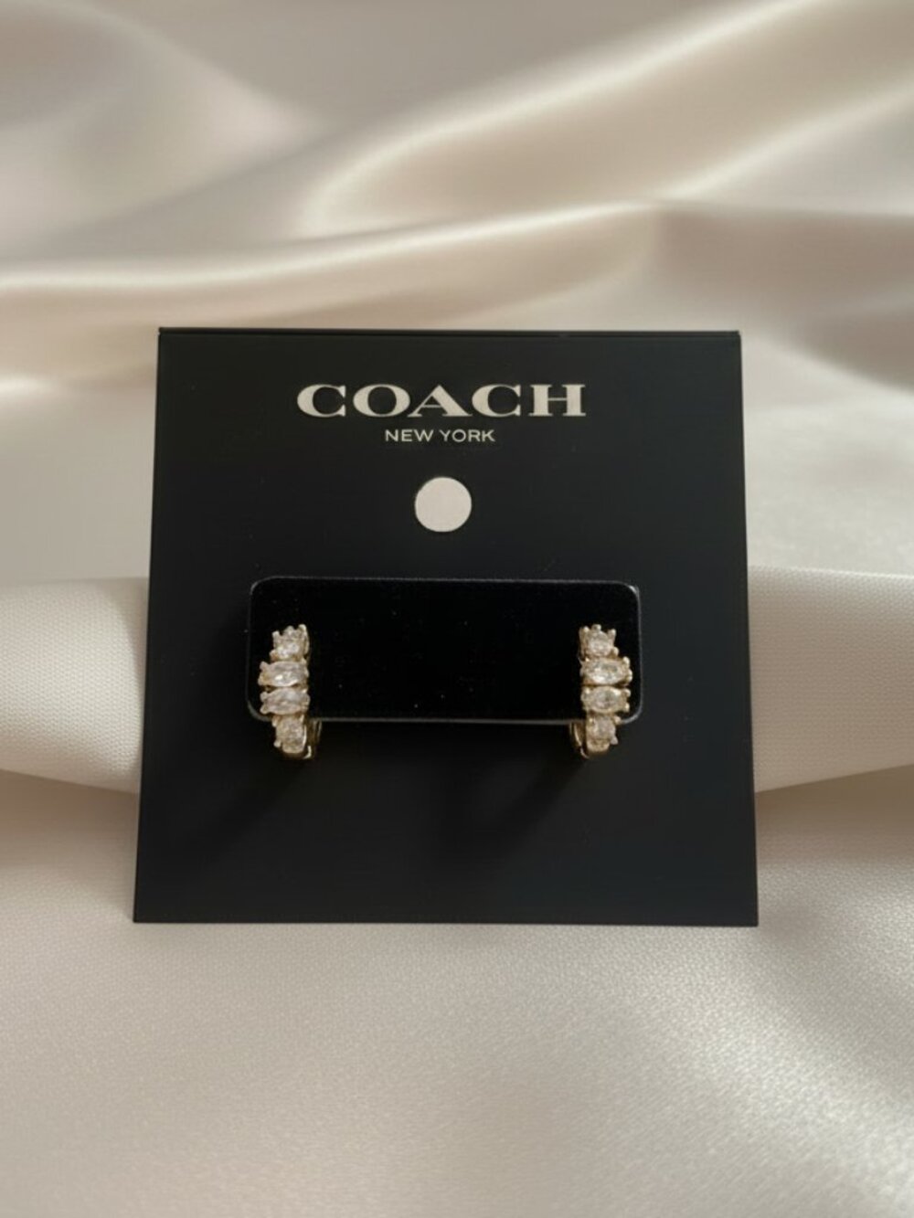 Coach Small Hoop Crystal Earrings - NWT